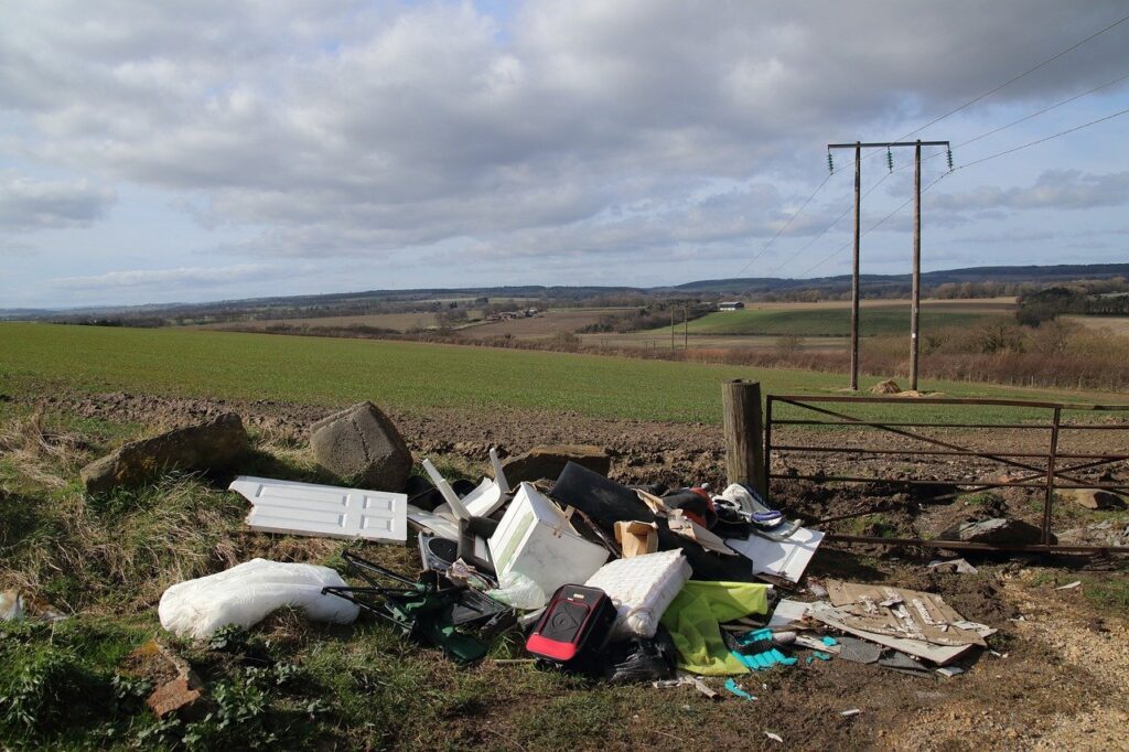 Fly Tipping in a rural area and around cities like Birmingham is on the increase.